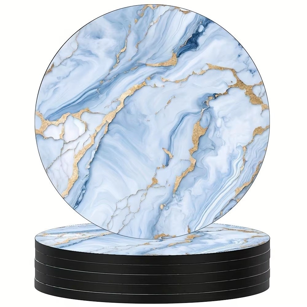 Marble Coaster Set - Ensemble de 6 sous-verres de 4