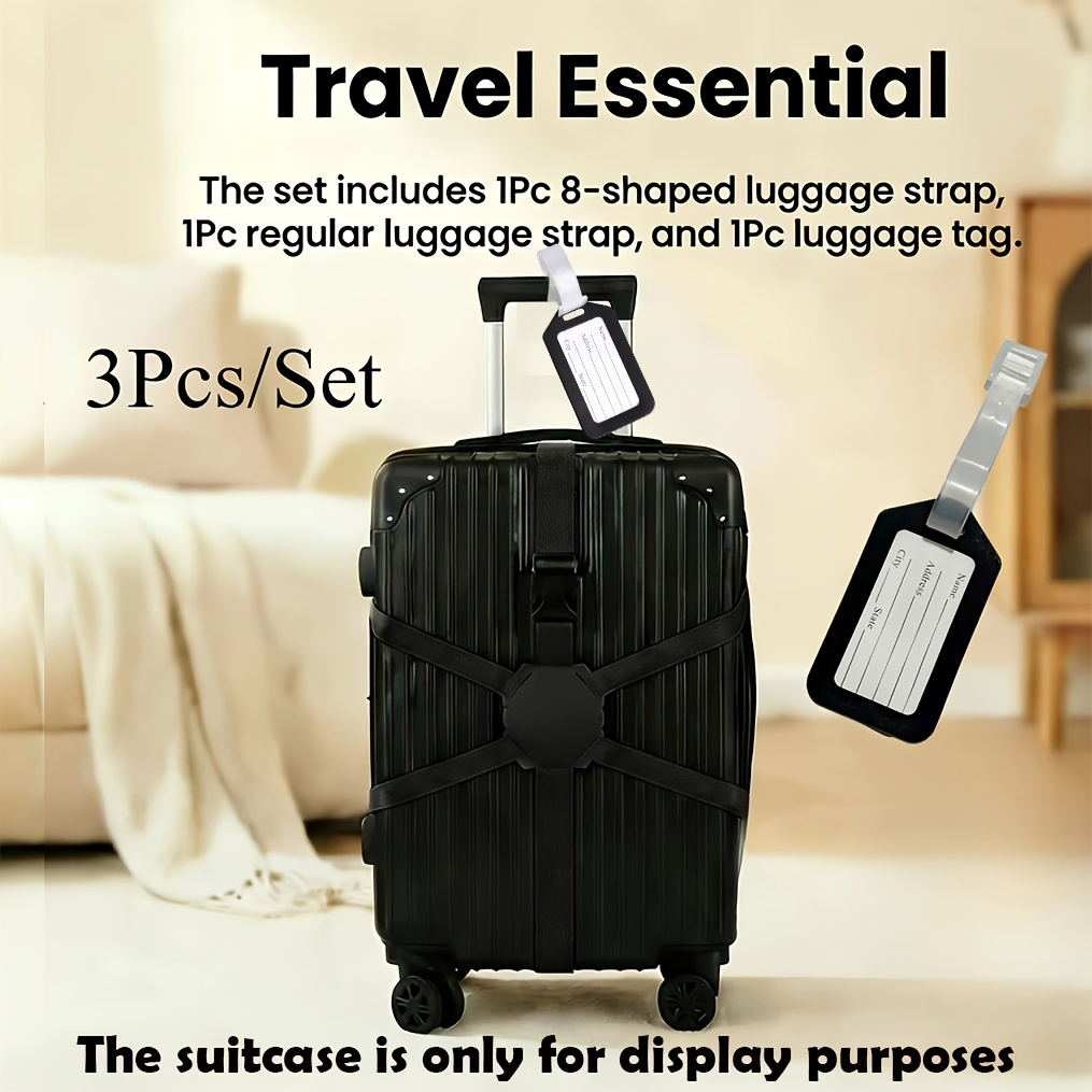 Travel Luggage Set - Ensemble de 3 pièces (2 sangles