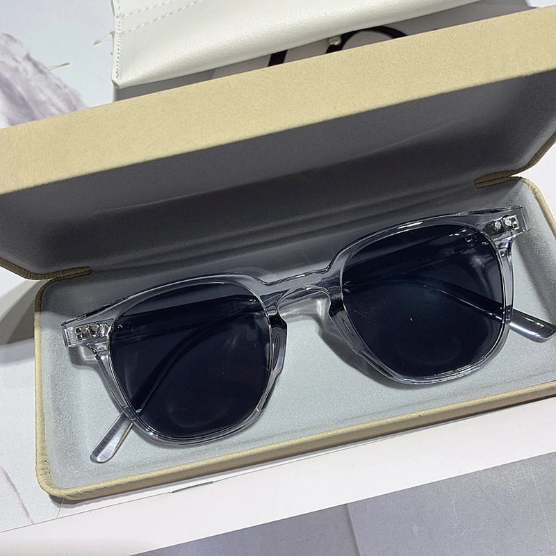 Sunglasses Uv400 - Lunettes de soleil carrées grises vintage,