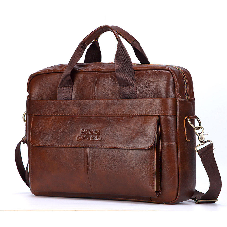 Hommes en cuir véritable sacs  - Leather Briefcase avis et prix