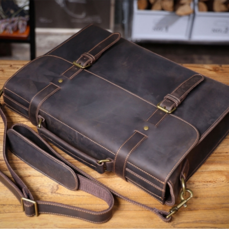 Sac à main en cuir véritable p - Leather Briefcase avis et prix