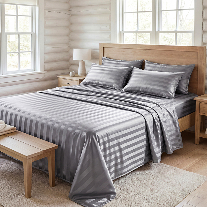Parure de draps en satin rayé  - Silk Pillowcase avis et prix